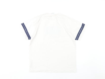 Nike Men's White T-Shirt - M, Logo Accent, Cotton