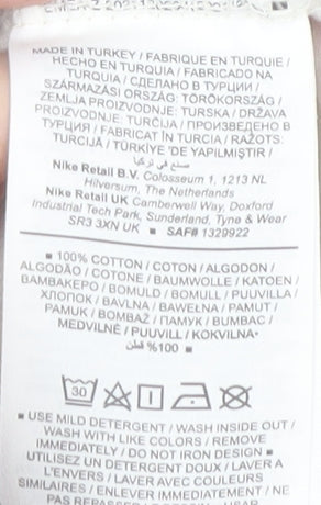 Nike Men's White T-Shirt - M, Logo Accent, Cotton