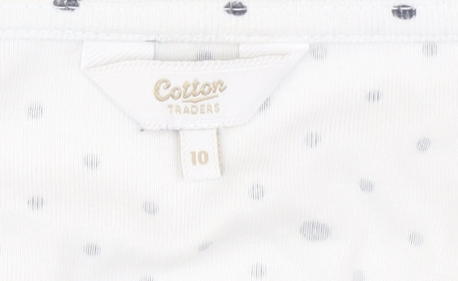 Womens UK Size 10 Cotton Traders White  T-Shirt