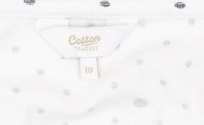 Womens UK Size 10 Cotton Traders White  T-Shirt