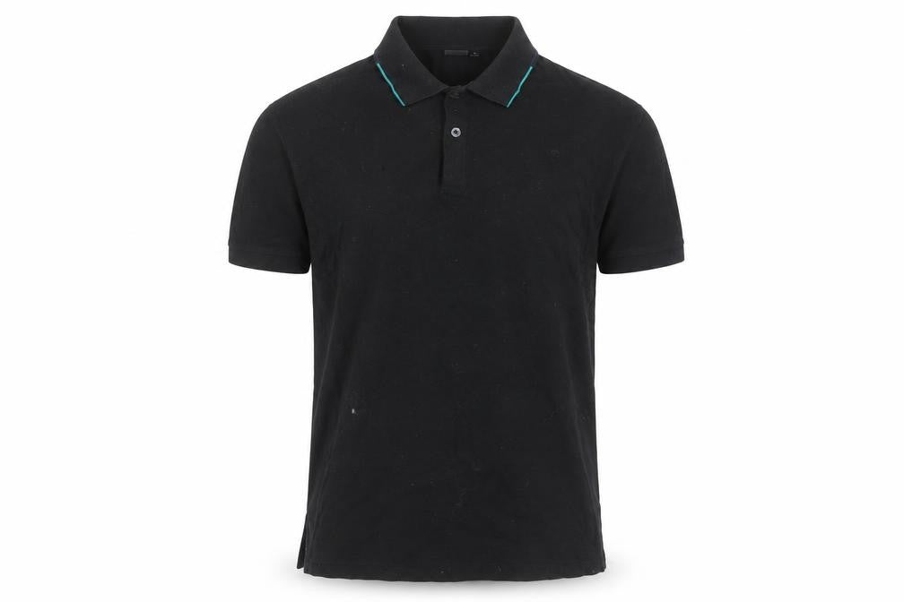 Paul Smith Black Men's Polo Shirt, Size S, Solid Cotton