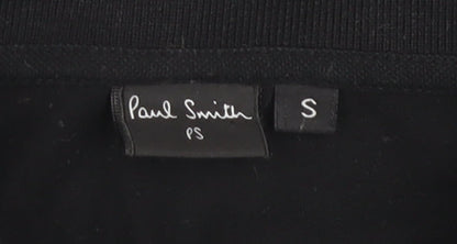Paul Smith Black Men's Polo Shirt, Size S, Solid Cotton