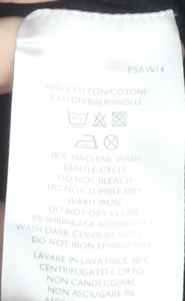 Paul Smith Black Men's Polo Shirt, Size S, Solid Cotton