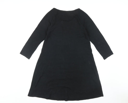 GAP Women's Black Dress, Size S, 3/4 Sleeve, Scoop Neck