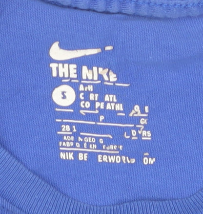 Nike Boys Blue T-Shirt S Sporty Graphic Regular Fit