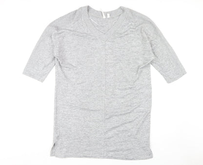 Cable & Gauge Women's Grey V-Neck Half Sleeve Dress