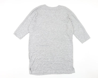 Cable & Gauge Women's Grey V-Neck Half Sleeve Dress