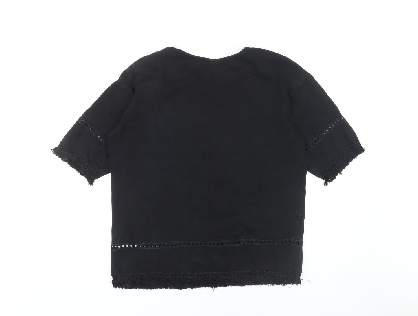 Womens UK Size 10 Warehouse Black  T-Shirt