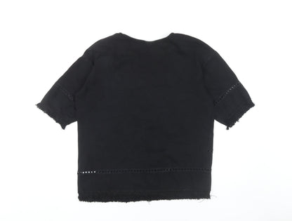 Womens UK Size 10 Warehouse Black  T-Shirt