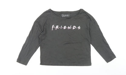 FRIENDS Women's Black T-Shirt Size 8-10 Long Sleeve
