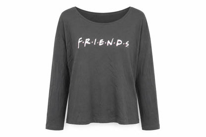 FRIENDS Women's Black T-Shirt Size 8-10 Long Sleeve