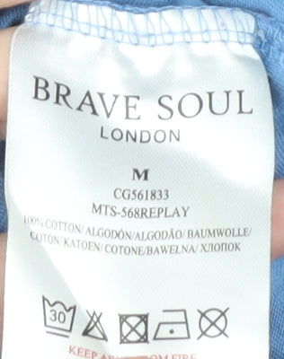 Unisex Adults UK Size M Brave Soul Blue  T-Shirt