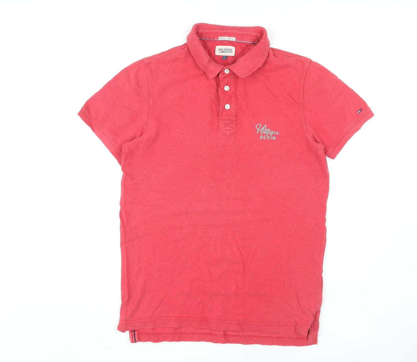 Hilfiger Denim Men's Red Polo Shirt - Size L