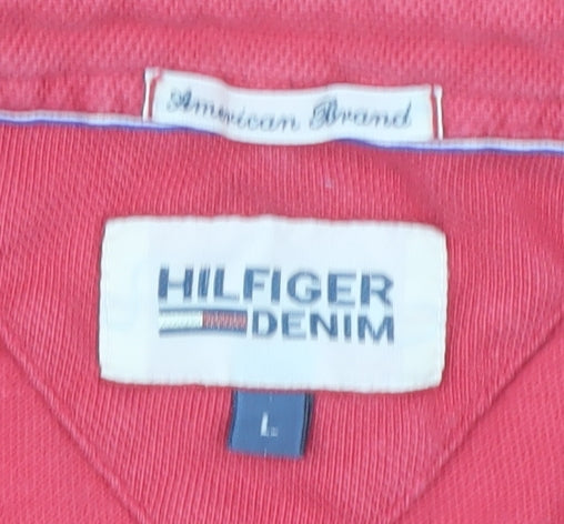 Hilfiger Denim Men's Red Polo Shirt - Size L