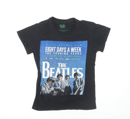 Unisex Adults UK Size S The Beatles Black  T-Shirt