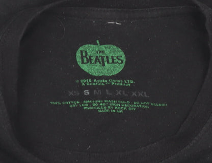 Unisex Adults UK Size S The Beatles Black  T-Shirt