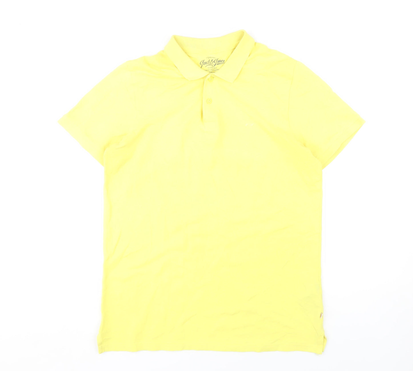 Jack & Jones Men's Yellow Short Sleeve Polo - M