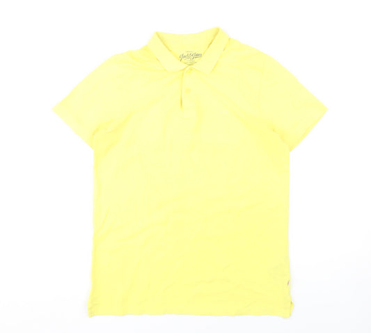 Jack & Jones Men's Yellow Short Sleeve Polo - M