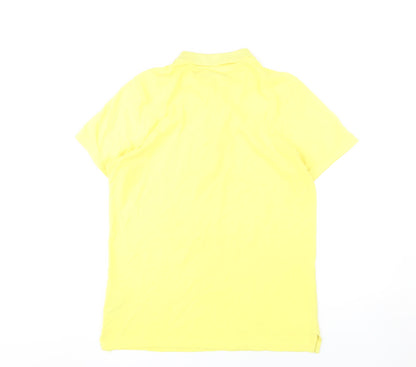 Jack & Jones Men's Yellow Short Sleeve Polo - M