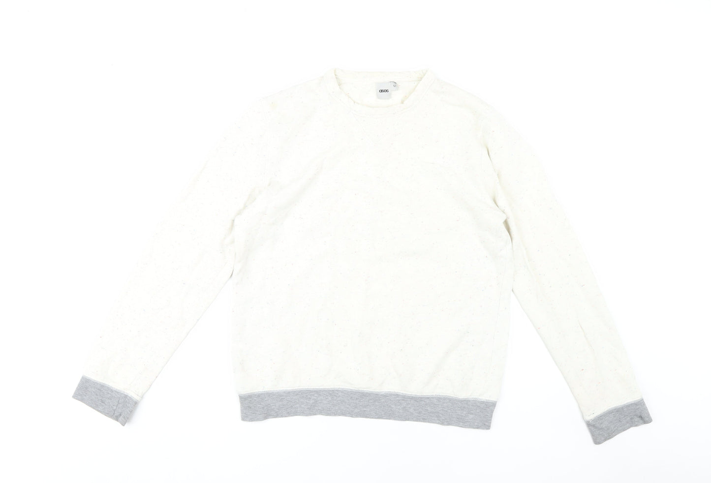 Mens UK Size M ASOS White Pullover Sweatshirt