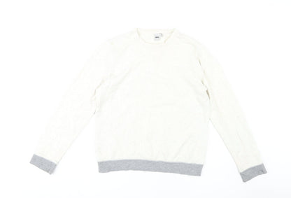 Mens UK Size M ASOS White Pullover Sweatshirt