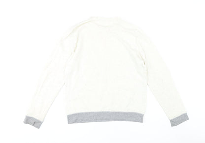 Mens UK Size M ASOS White Pullover Sweatshirt
