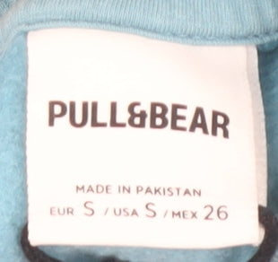 Mens UK Size S Pull & Bear Blue Pullover Sweatshirt