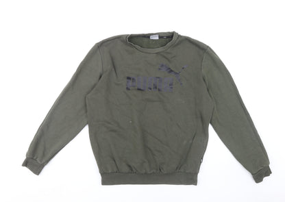 Mens UK Size M PUMA Green Pullover Sweatshirt