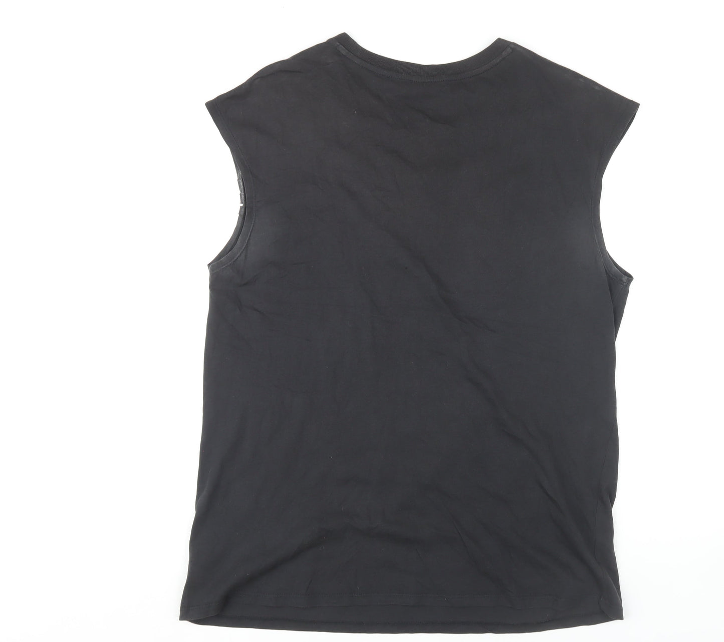 Womens UK Size M Zara Black Basic T-Shirt