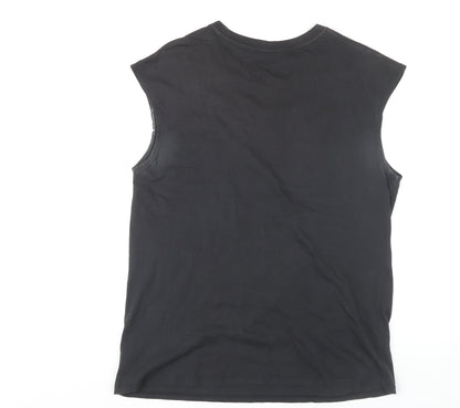 Womens UK Size M Zara Black Basic T-Shirt
