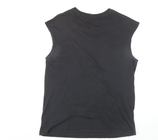 Womens UK Size M Zara Black Basic T-Shirt