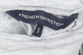 French Connection Women's Grey High Neck Blouse Size S