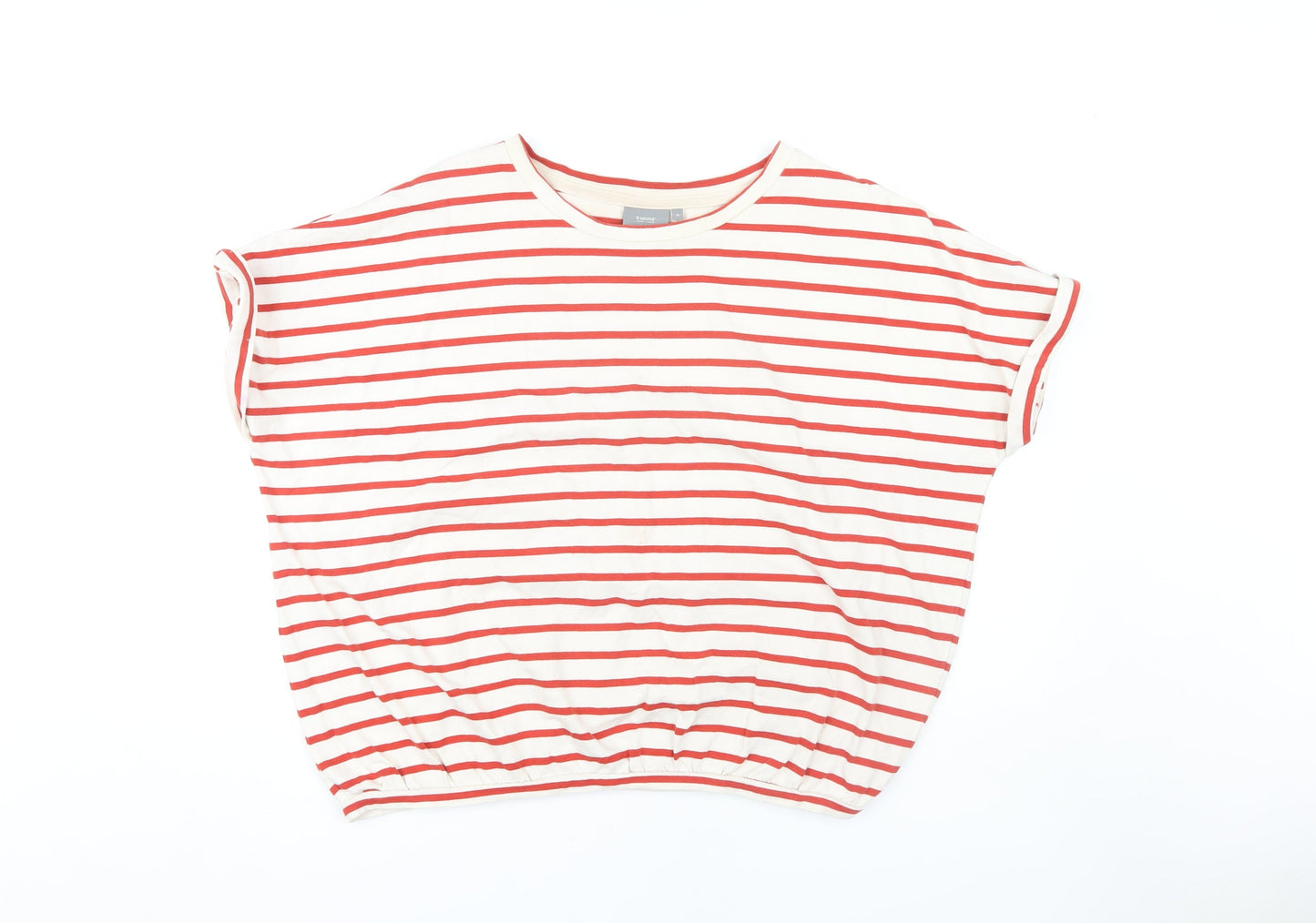 b.young Women's Red Striped Sleeveless T-Shirt M