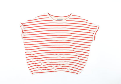 b.young Women's Red Striped Sleeveless T-Shirt M