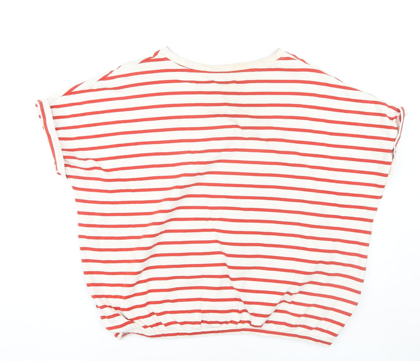 b.young Women's Red Striped Sleeveless T-Shirt M