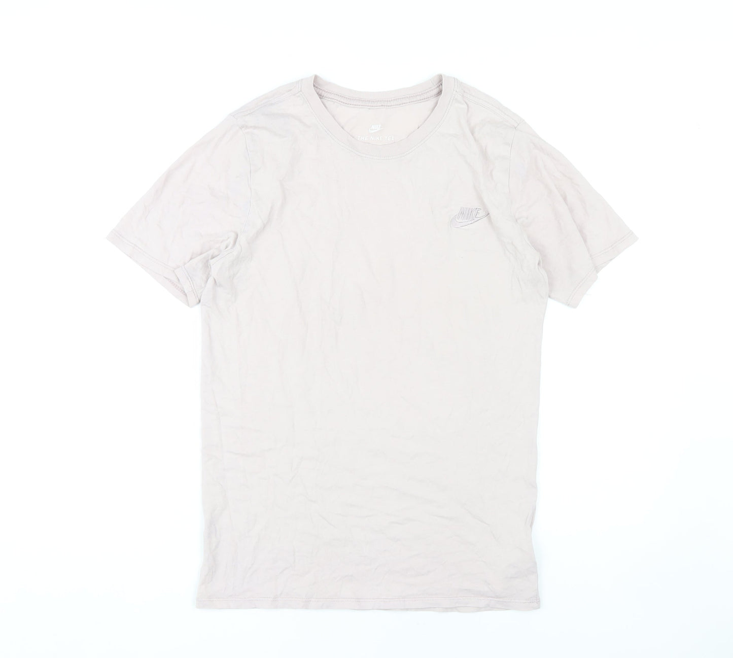 Nike Beige Unisex Tee, Size S - Casual Crew Neck
