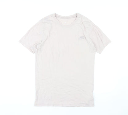 Nike Beige Unisex Tee, Size S - Casual Crew Neck