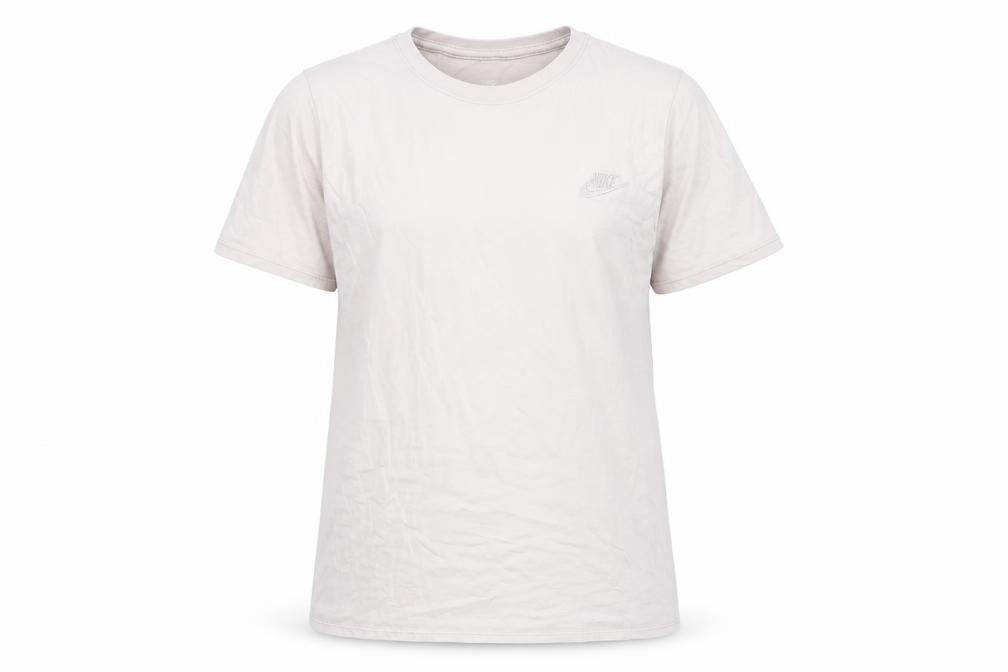 Front view of Nike Beige unisex tee, size S, - casual crew neck