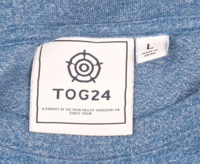 TOG24 Men's Blue Crew Neck Logo T-Shirt Size L