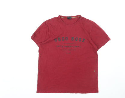 Mens UK Size M HUGO BOSS Red  T-Shirt