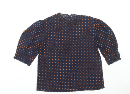 Womens UK Size M Zara Blue Basic Blouse