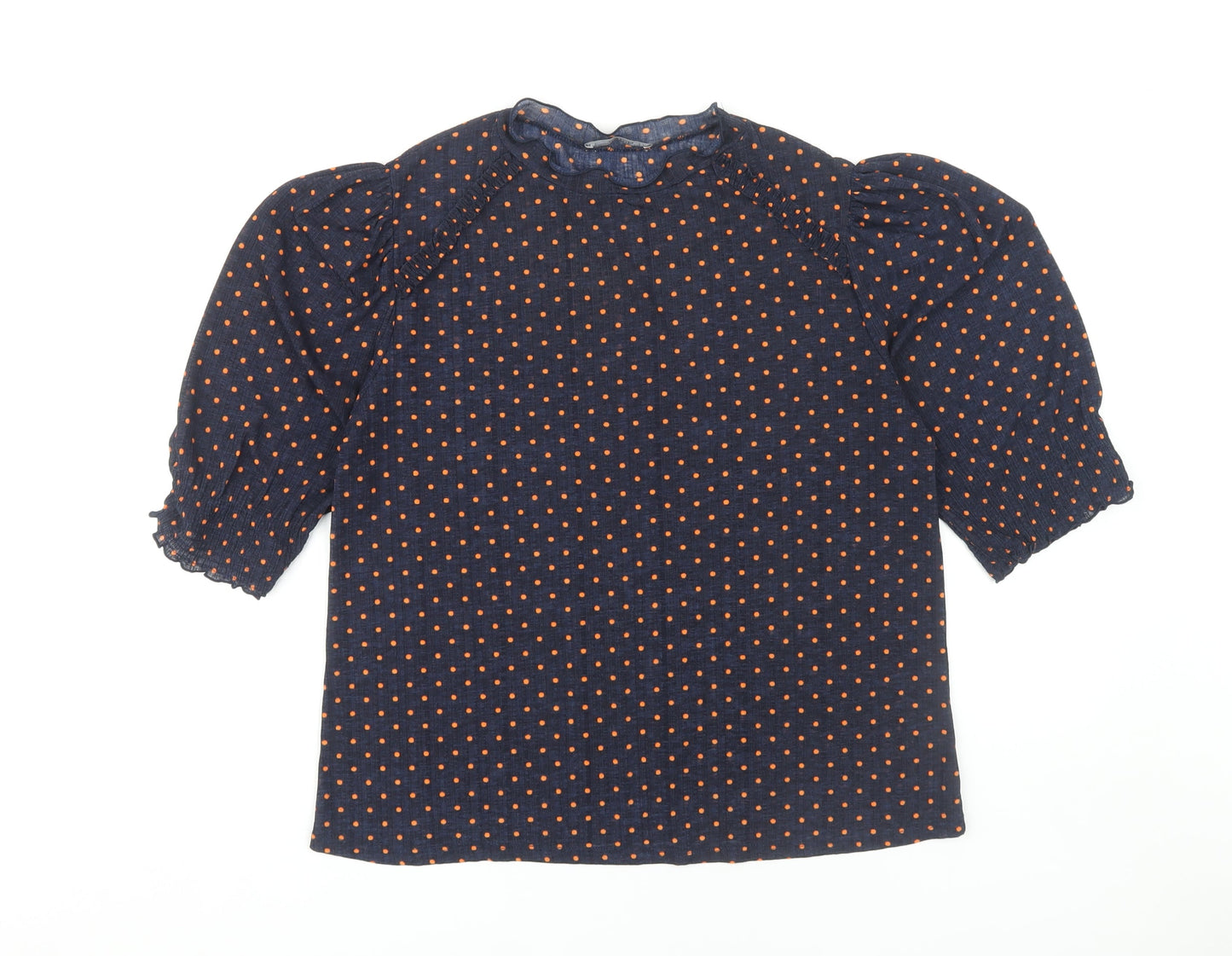 Womens UK Size M Zara Blue Basic Blouse