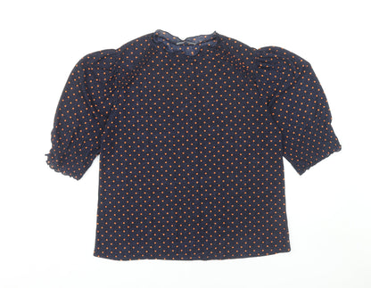 Womens UK Size M Zara Blue Basic Blouse