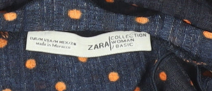 Womens UK Size M Zara Blue Basic Blouse