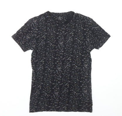 AllSaints Women's Black Floral XS Casual T-Shirt