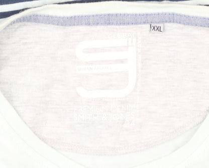 Smith & Jones Men's Multicoloured 2XL Striped T-Shirt