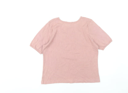 Laura Ashley Women's Pink Crew Neck T-Shirt M