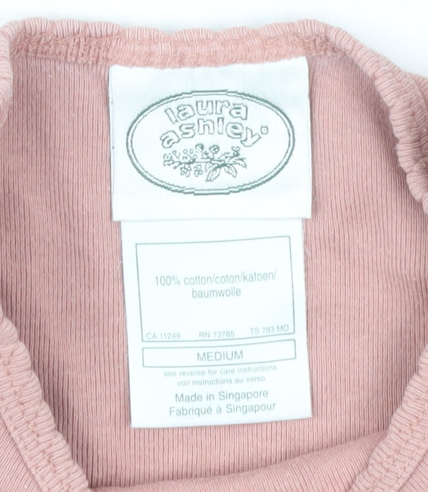 Laura Ashley Women's Pink Crew Neck T-Shirt M