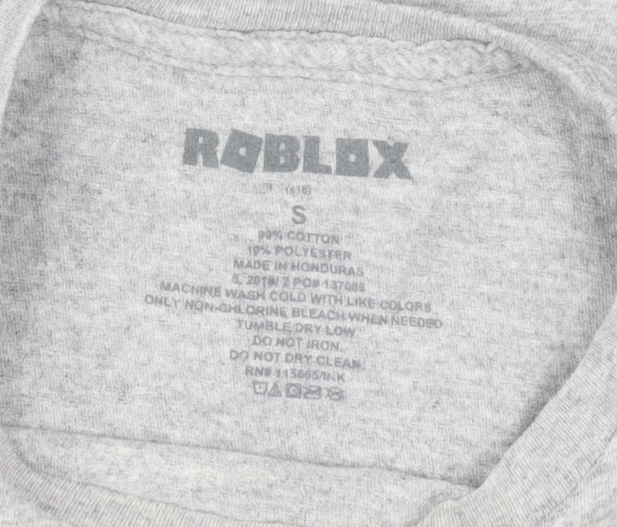 Roblox Boys Grey Graphic Print T-Shirt - Size S