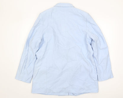 H&M Women's Blue Blazer Size M Double-Breasted Workwear